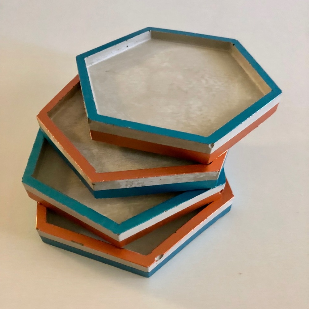 Hexagon Concrete Coasters